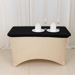 Elegant Black Stretch Spandex Banquet Tablecloth