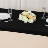 4ft Black Stretch Spandex Banquet Tablecloth Top Cover