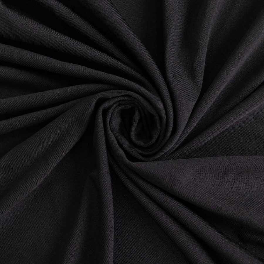 4ft Black Stretch Spandex Banquet Tablecloth Top Cover