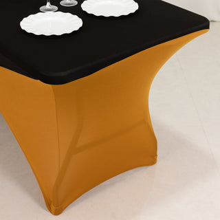 <span style="background-color:transparent;color:#111111;">A Perfect Fit for Every Event: The Versatility of the Black Gold Stretch Spandex Table Cover</span>