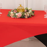 Red Black Cross Over Stretch Spandex Table Cover 6ft Rectangular Fitted Tablecloth