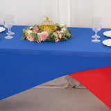 Royal Blue Red Cross Over Stretch Spandex Table Cover 6ft Rectangular Fitted Tablecloth