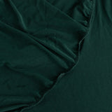 6ft Hunter Emerald Green Wavy Spandex Fitted Rectangle 1-Piece Tablecloth Table Skirt