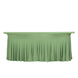 6ft Sage Green Wavy Spandex Fitted Rectangle 1-Piece Tablecloth Table Skirt