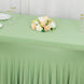 6ft Sage Green Wavy Spandex Fitted Rectangle 1-Piece Tablecloth Table Skirt