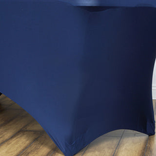 Unleash Your Creativity with the 6ft Navy Blue Rectangular Stretch Spandex Tablecloth