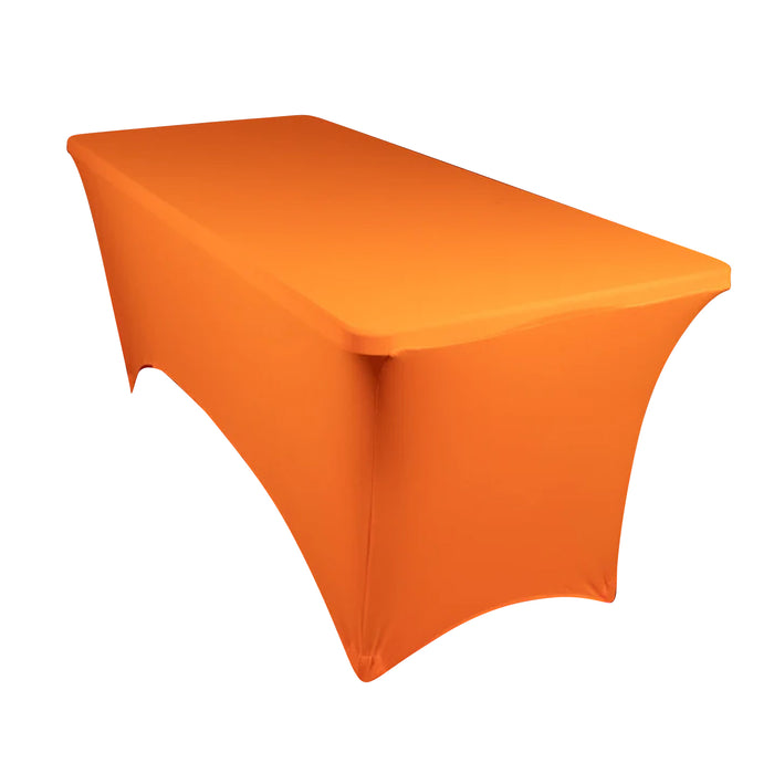 Orange table cover for events and parties.