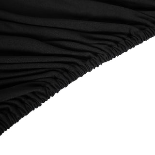 Transform Your Event with the Black Stretch Spandex Banquet Tablecloth