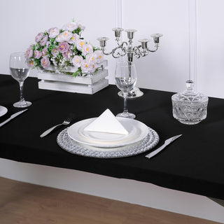 Add Elegance and Charm with the Black Stretch Spandex Banquet Tablecloth