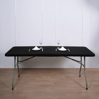 Black Stretch Spandex Banquet Tablecloth: Elegant and Versatile
