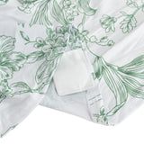 8ft Spandex Fitted Rectangle Tablecloth – White & Dusty Sage Green French Toile Wrinkle-Free