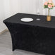 6ft Black Crushed Velvet Spandex Fitted Rectangular Table Cover