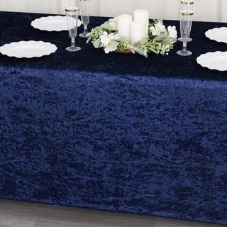 Elevate Your Event Decor with the Navy Blue Velvet Table Cover