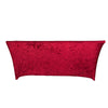 6ft Red Crushed Velvet Spandex Fitted Rectangular Table Cover#whtbkgd