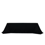 Black tablecloth draped elegantly over a table