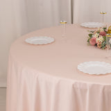 Blush Premium Scuba Round Tablecloth, Wrinkle Free Seamless Polyester Tablecloth