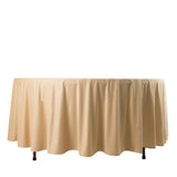 Beige Premium Scuba Wrinkle Free Round Tablecloth, Seamless Scuba Polyester Tablecloth