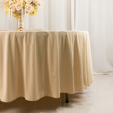 Beige Premium Scuba Wrinkle Free Round Tablecloth, Seamless Scuba Polyester Tablecloth