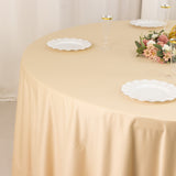 Beige Premium Scuba Wrinkle Free Round Tablecloth, Seamless Scuba Polyester Tablecloth