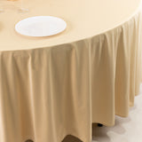 Beige Premium Scuba Wrinkle Free Round Tablecloth, Seamless Scuba Polyester Tablecloth