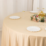 Beige Premium Scuba Wrinkle Free Round Tablecloth, Seamless Scuba Polyester Tablecloth