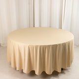 Beige Premium Scuba Wrinkle Free Round Tablecloth, Seamless Scuba Polyester Tablecloth