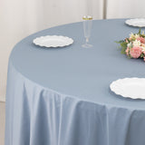 Dusty Blue Premium Scuba Wrinkle Free Round Tablecloth, Seamless Scuba Polyester Tablecloth