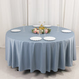 Dusty Blue Premium Scuba Wrinkle Free Round Tablecloth, Seamless Scuba Polyester Tablecloth