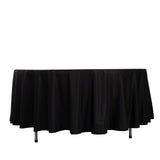 Black Premium Scuba Round Tablecloth, Wrinkle Free Seamless Polyester Tablecloth 108inch