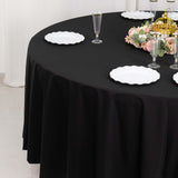 Black Premium Scuba Round Tablecloth, Wrinkle Free Seamless Polyester Tablecloth 108inch