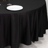 Black Premium Scuba Round Tablecloth, Wrinkle Free Seamless Polyester Tablecloth 108inch