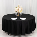 Black Premium Scuba Round Tablecloth, Wrinkle Free Seamless Polyester Tablecloth 108inch