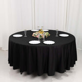 Black Premium Scuba Round Tablecloth, Wrinkle Free Seamless Polyester Tablecloth 108inch