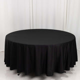 Black Premium Scuba Round Tablecloth, Wrinkle Free Seamless Polyester Tablecloth 108inch