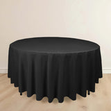 108" Black Premium Scuba Round Tablecloth, Wrinkle Free Polyester Tablecloth