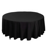 108" Black Premium Scuba Round Tablecloth, Wrinkle Free Polyester Tablecloth
