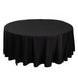 108" Black Premium Scuba Round Tablecloth, Wrinkle Free Polyester Tablecloth
