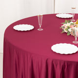 Burgundy Premium Scuba Wrinkle Free Round Tablecloth, Seamless Scuba Polyester Tablecloth