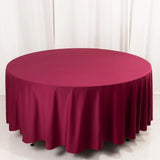 108" Burgundy Premium Scuba Round Tablecloth, Wrinkle Free Polyester Tablecloth