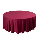 108" Burgundy Premium Scuba Round Tablecloth, Wrinkle Free Polyester Tablecloth