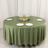 Dusty Sage Green Premium Scuba Wrinkle Free Round Tablecloth, Seamless Scuba Polyester Tablecloth