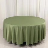 108" Dusty Sage Green Premium Scuba Round Tablecloth, Wrinkle Free Polyester Tablecloth
