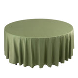 108" Dusty Sage Green Premium Scuba Round Tablecloth, Wrinkle Free Polyester Tablecloth