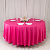 Scuba Round 108" Tablecloth Fuchsia - Wrinkle Free & Stain Resistant Table Cover