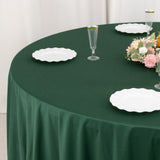 Hunter Emerald Green Premium Scuba Wrinkle Free Round Tablecloth, Seamless Scuba Polyester Tableclot