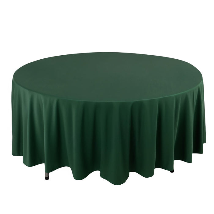 Green round tablecloth for elegant dining setups