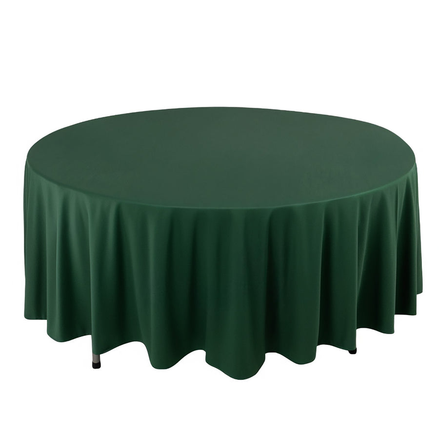 Green round tablecloth for elegant dining setups