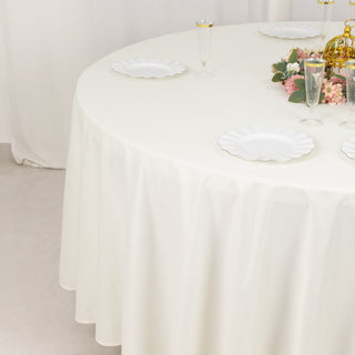 Elevate Your Decor with Ivory Premium Scuba Round Tablecloth