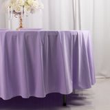 108inch Lavender Lilac Premium Scuba Round Tablecloth, Wrinkle Free Seamless Polyester Tablecloth