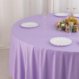 108inch Lavender Lilac Premium Scuba Round Tablecloth, Wrinkle Free Seamless Polyester Tablecloth